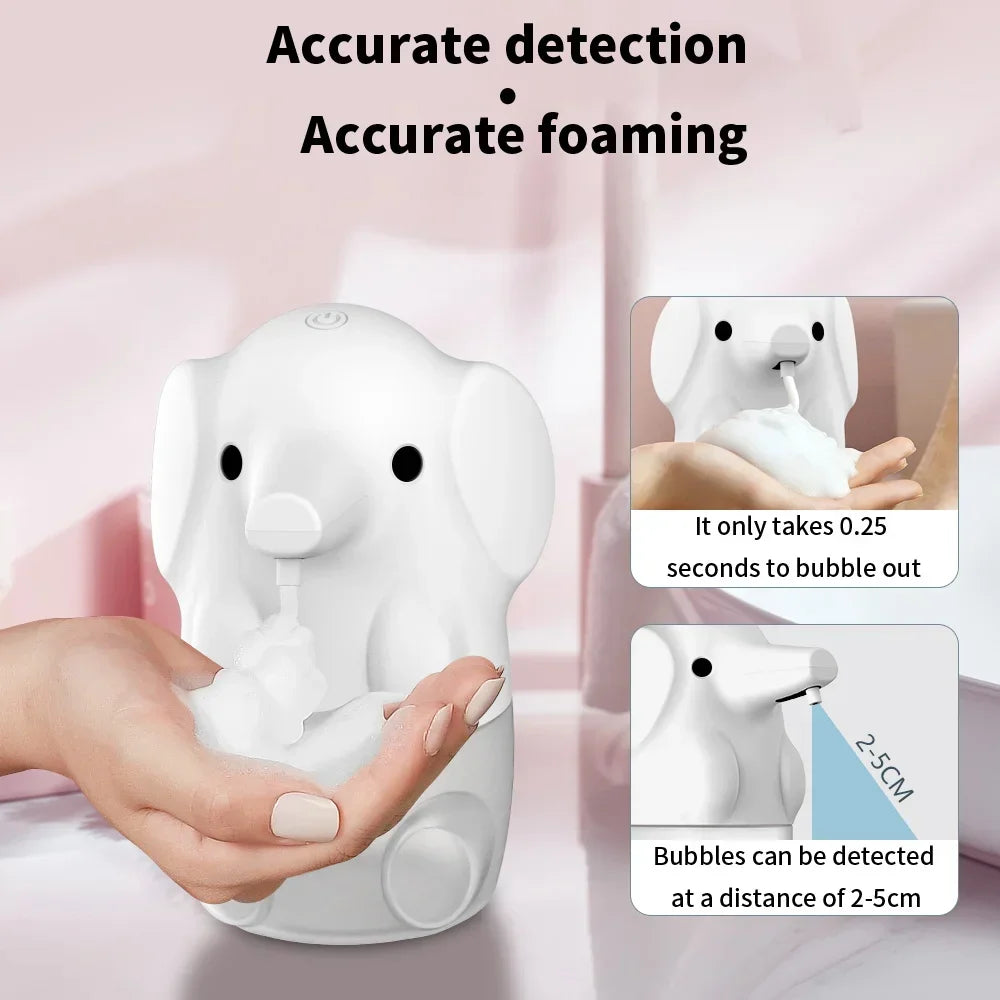 250ML Automatic Soap Dispenser Smart Touchless Infrared Soap Dispenser Wash Elephant Cartoon Home Bathroom Dispenser Quick Foaming