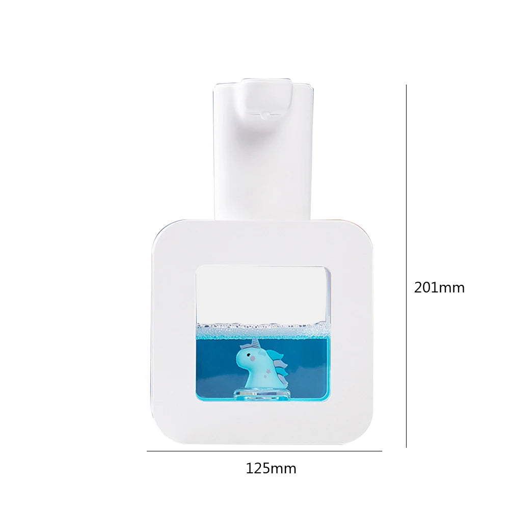 400ML Cartoon Cute Pet Foam Soap Dispenser USB Charging Liquid Foam Dispensers Wall Mounted Touchless Sensor for Hotel Wash Basin