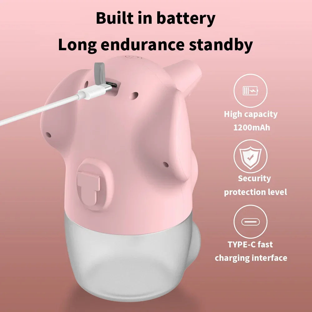 250ML Automatic Soap Dispenser Smart Touchless Infrared Soap Dispenser Wash Elephant Cartoon Home Bathroom Dispenser Quick Foaming